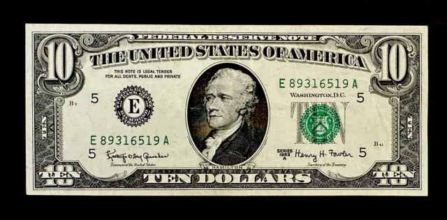 1963 A $10 Dollar Richmond Federal Reserve Green Seal Note