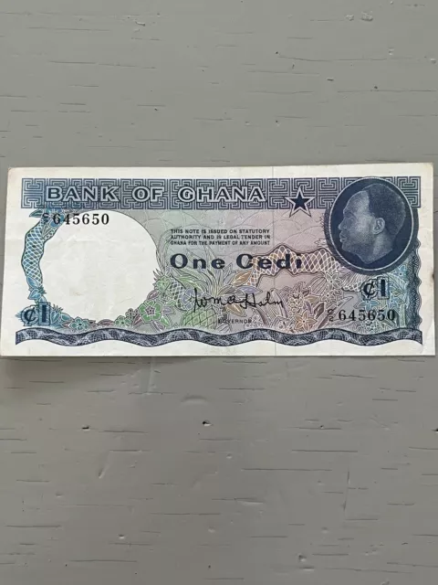 Ghana One Cedi Banknote Crisp P-5a 1965