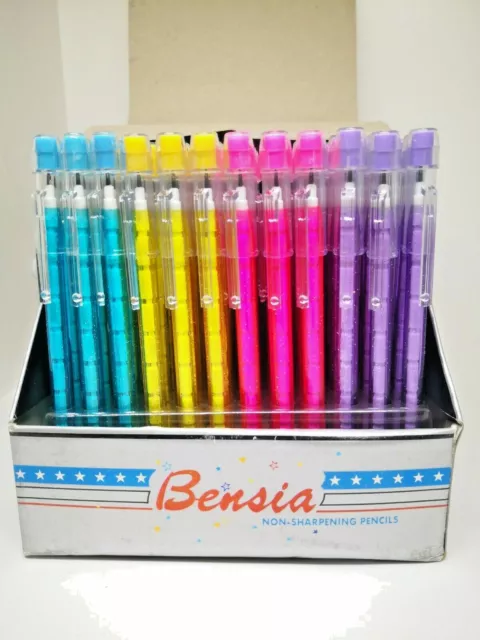 4 x BENSIA Non Sharpening Pencils Vintage Rare 80 ‘s Shimmer Collection