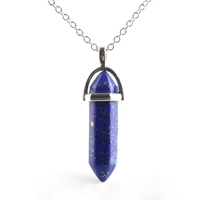 Natural Crystal Pendulum Quartz Stone Pendant Chakra Healing Gemstone Necklace 9