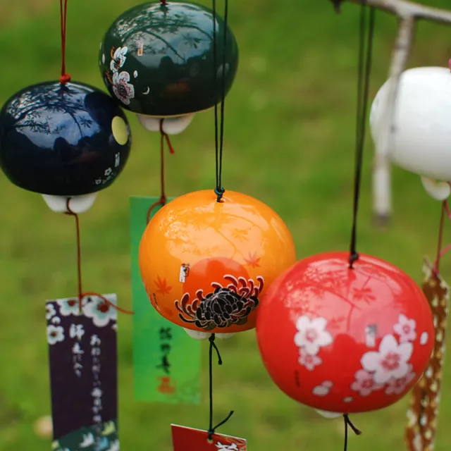 Ceramic Japanese Wind Chimes Lucky Bells Hanging Decorations Birthday Presents