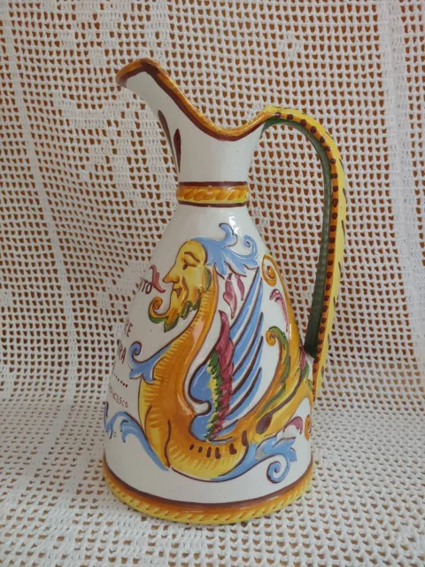 Brocca Caraffa Ceramica  Deruta Assisi San Francesco  Anni '60/70