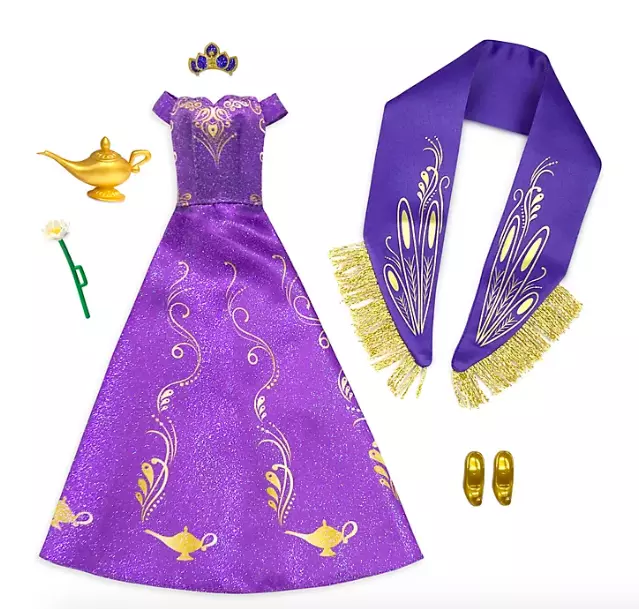 Disney Store Aladdin NEW Princess Jasmine Accessory Pack dress magic lamp tiara