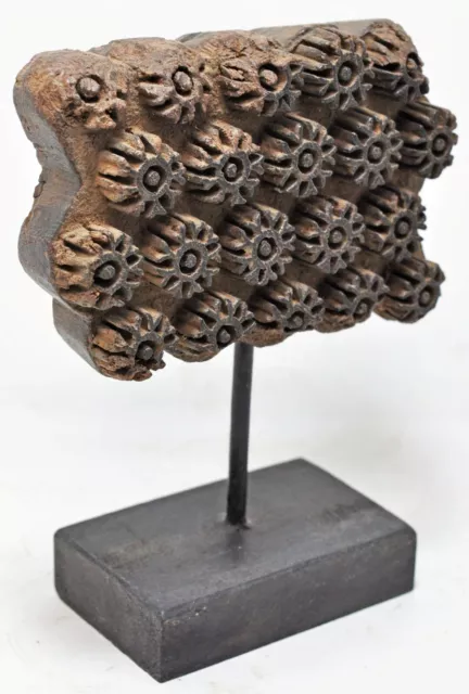 Antique Wooden Textile Printing Block Oringal Old Hand Carved Floral Design