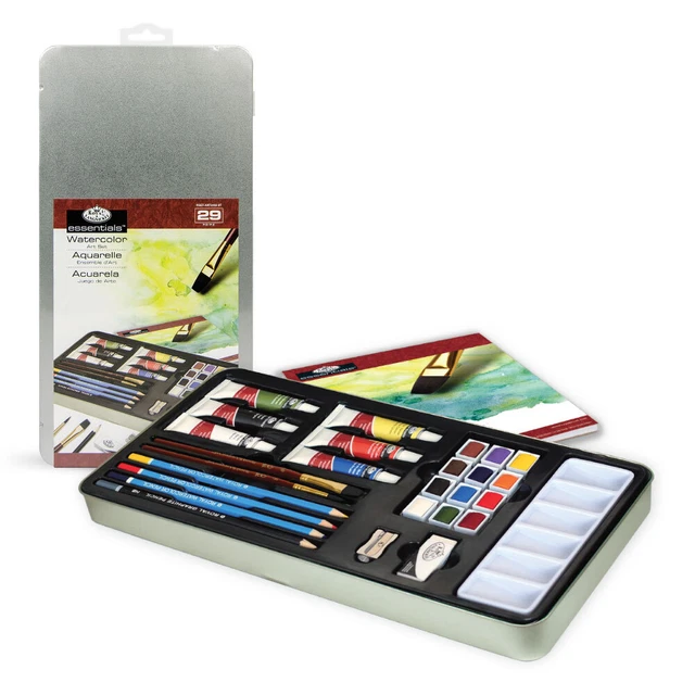 Künstler Set in Metalldose Acryl Aquarell Ölmalerei Malkasten Wasserfarben Malen