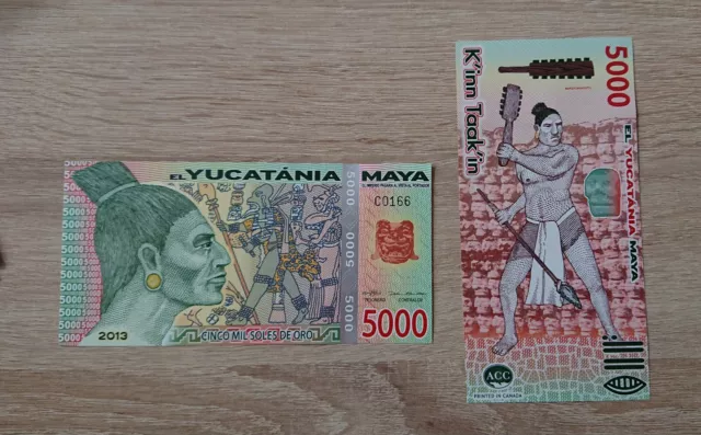 MAYA YUCATANIA 5000 SOLES  2012 FANTASY POLYMER Notes