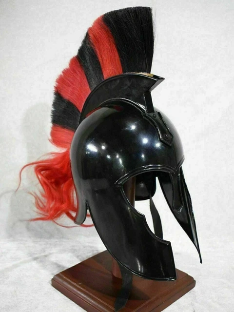 Medieval Greek Corinthian Troy Helmet with Black Plume Armor Knight Spartan Gift