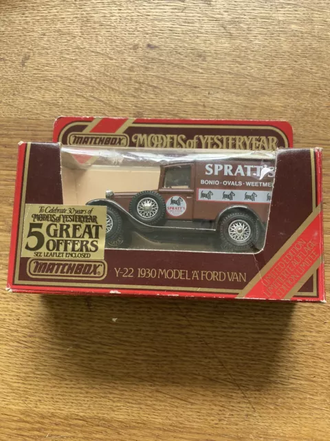 Matchbox Models Of Yesteryear Y-22 1930 Ford Model A Delivery Van Spratts