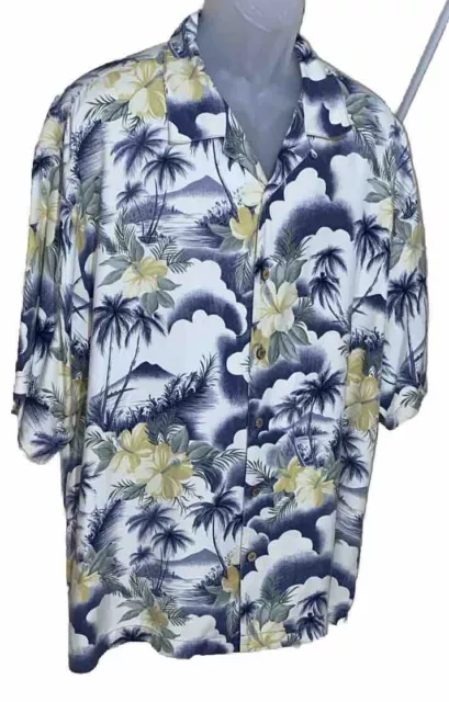 TOMMY BAHAMA VINTAGE Mens Button Down Hawaiian Floral Tropical Shirt S ...