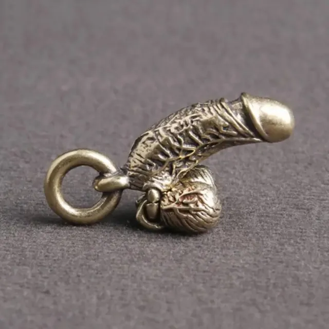 Brass Brass Male Penis Pendant Fun Simulation Chick Car Key Chain  Men's Gift