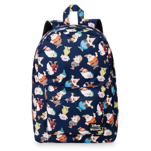 LOUNGEFLY DISNEY SEVEN Dwarfs Nylon Full Size Backpack 7 Dwarves Snow