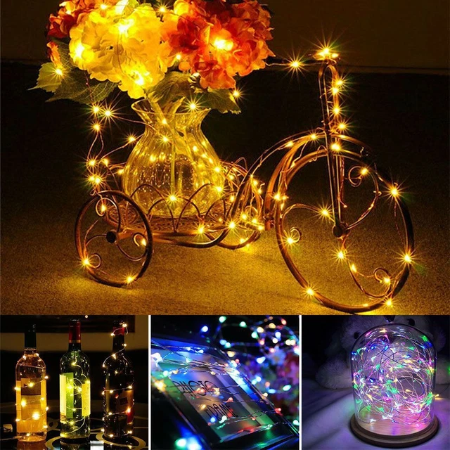 Luces de Navidad para dormitorio cable cobre micro arroz LED batería luces de cuerda de hadas