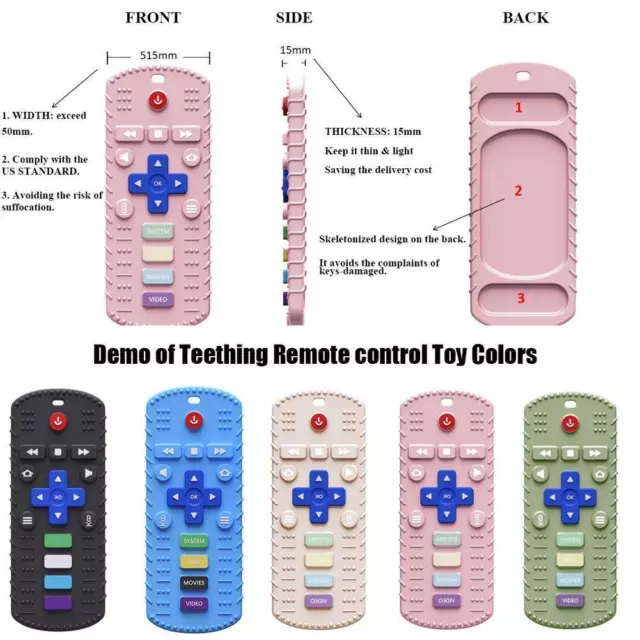 Baby Teething Toy TV Remote Control Shape Chew Toys itzy Silicone Toy X8J9