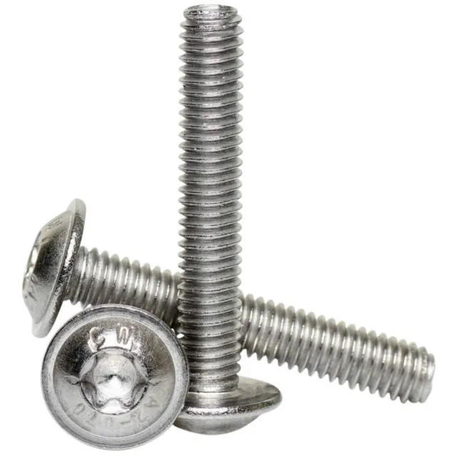 M3 M4 M5 M6 M8 A2 Stainless Steel Torx Flanged Button Head Screws Six Lobe