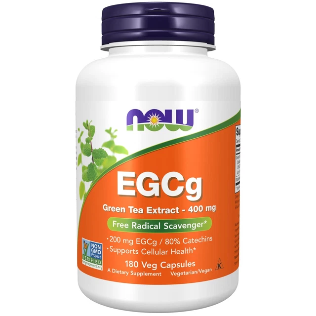 NOW Foods EGCg Estratto di tè verde 400 mg 180 capsule vegetali, salute cellulare