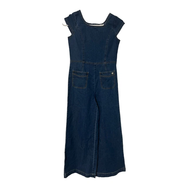 Bebe Girls Size 14 Jean Jumpsuit NWT Blue (ccc)