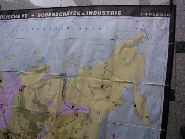 Mapa de Pared Unión Soviética Mongolia Oro Aceite 223x165 1975 Rusia Vintage 3