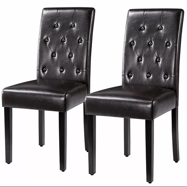 Dining Room Chairs Set of 2/4/6 Faux Leather Kitchen Chair Set with Wooden Legs