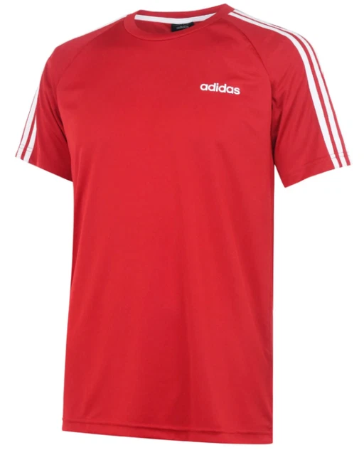 T SHIRT ADIDAS RAGAZZO rosso e bianco 3 righe estro maniche corte
