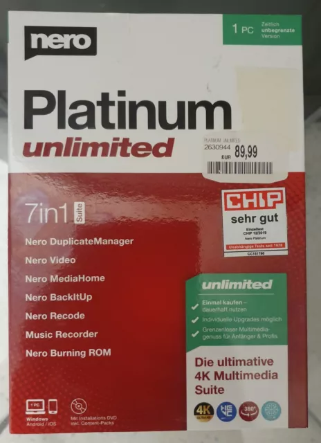 Nero Platinum Suite unlimited 7in1 von Nero AG Software OVP