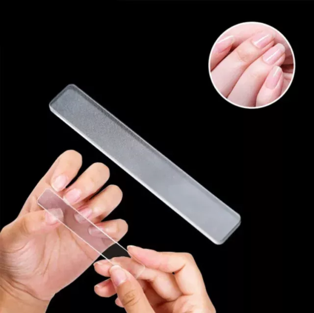 Nano Nail File Glass Shiner Polish Buffer Polisher Crystal Strip With Case Clear