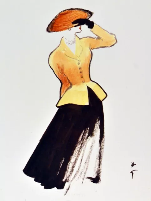 Poster print.Interior design Art.Deco Retro fashion girl.Hat.6298