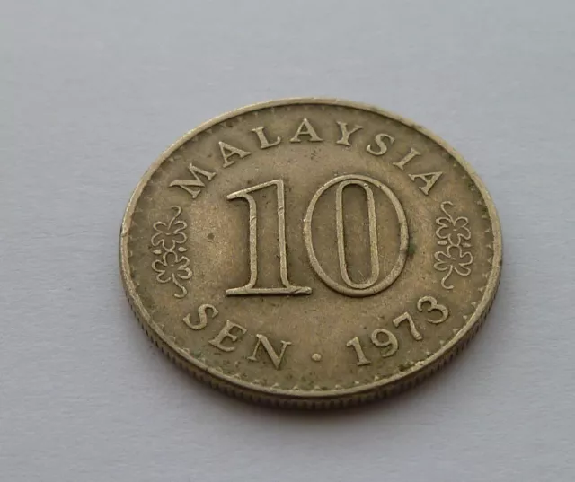 1973 Malaysia 10 Sen Coin