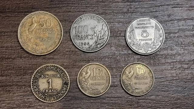 Lot De 6 Pièces De Francs Divers