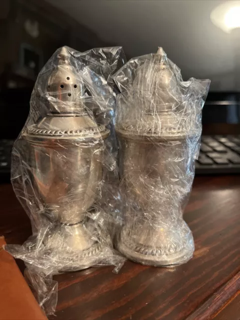 Vintage Pair Of Ornate Sterling Silver Salt And Pepper Shakers Home Decor