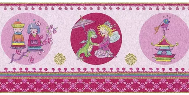 Cenefa Ribete Papel Pintado Rasch Prinzessin Lillifee 413403 Dragon 5m