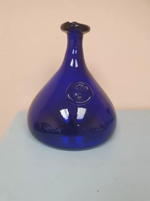 Mid-century Ole Winther Viking Cobalt Blue Large Holmegaard Decanter