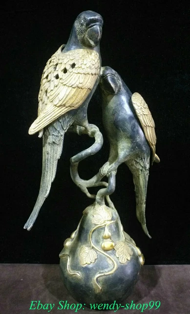 Statuette Décorative Perroquet 37cm Bleu