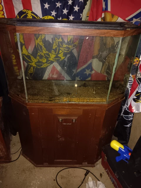 45 gallon Aquarium With brown stand