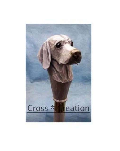 Weimaraner Dog Head Carved HandlE Wooden Walking Stick Cane Best Unique Style