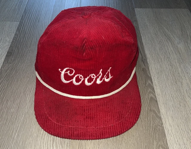 Vintage 1980's RED CORDUROY COORS BEER TRUCKER HAT