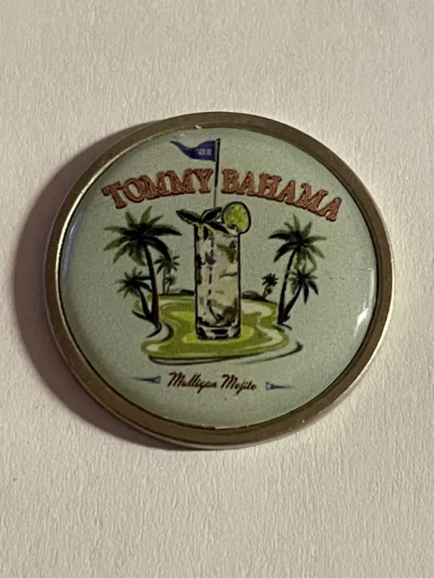 Rare Tommy Bahama 'Mulligan Mojito' Double-Sided Relax 1" Coin Style Golf Marker