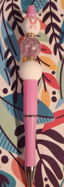 Handmade Beaded Pen -Breast Cancer 4