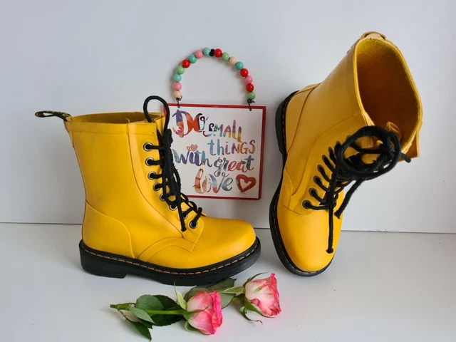 DR MARTENS DRENCH Rubber Wellington Boots Black Unisex Size 6 39