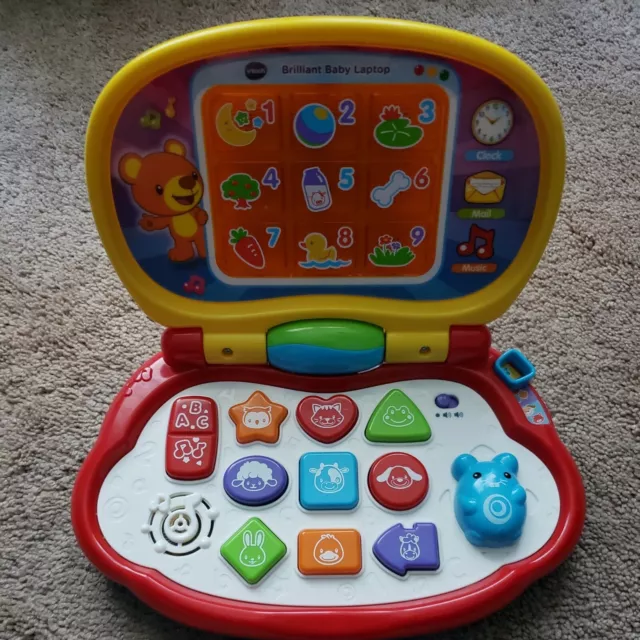 VTech Brilliant Baby Laptop Learning Interactive Travel Kids Light Up W/Instruct