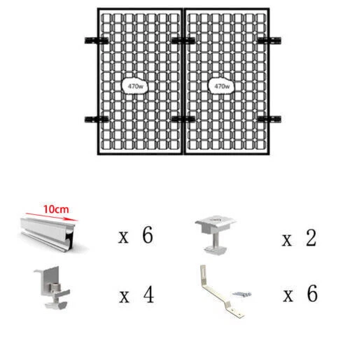 4 Pièces Rails Montage Panneau Solaire 300mm Aluminium - Support PV Pour Camping-Car, Caravane, Yacht, Kit Fixation Toit Robuste