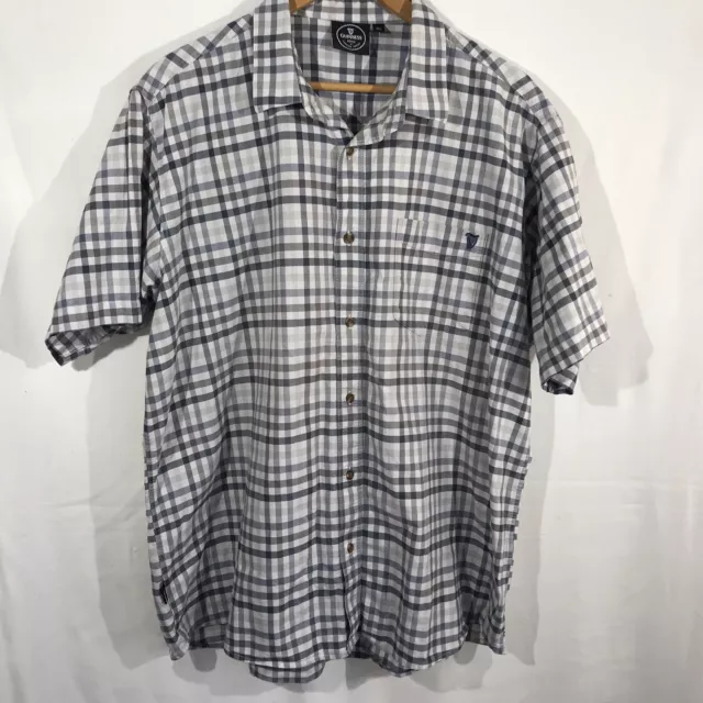 Guinness Mens Shirt Size XL White Black Grey Checked Short Sleeve Immaculate