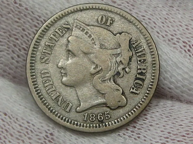 1865 3¢ Three Cent Nickel.  #30