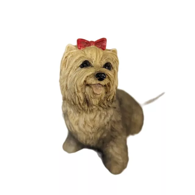 Vintage Castagna Yorkshire Terrier Dog Figurine bow  1 inch  Yorkie