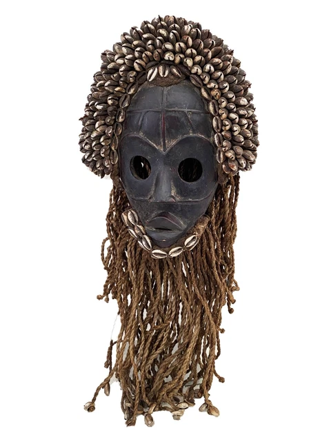 Superb Dan Mask Deangle Cowry Shells 21" H 3
