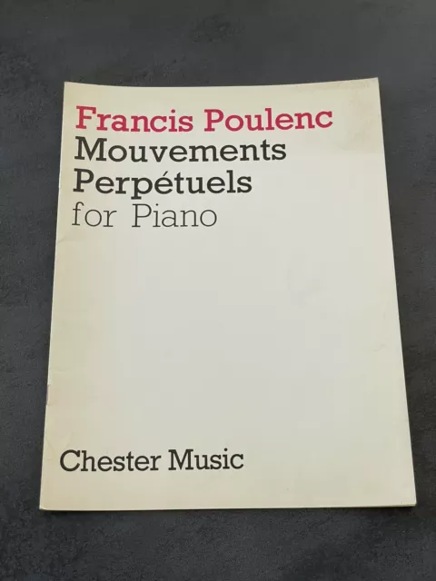 Livre Livret Partition Musique ancien Francis Poulenc Mouvements Perpétuels