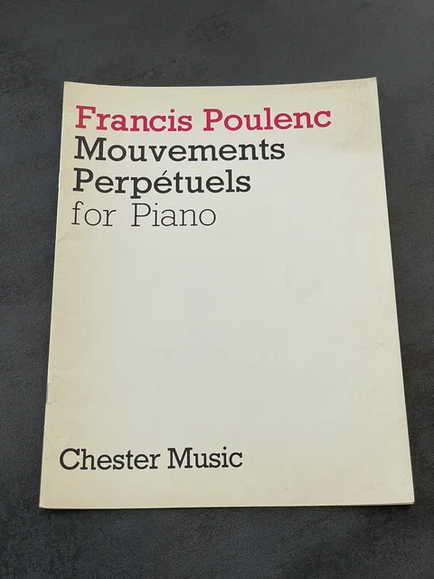 Livre Livret Partition Musique ancien Francis Poulenc Mouvements Perpétuels