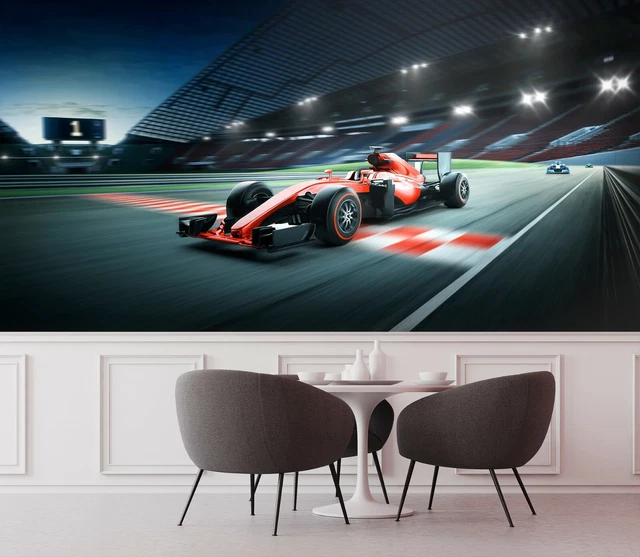 3D RACE TRACK Car G512 Transport Wallpaper Mural Self-adhesive ...