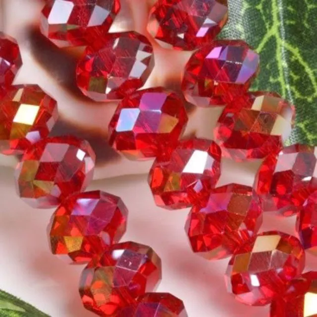 1000pcs Faceted 3x4mm Red Crystal Gemstone Rondelle Abacus Loose Beads AAA