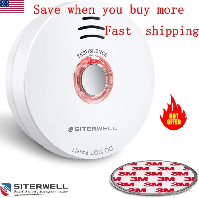 Siterwell Smoke Detector 10-Year Battery Smoke Alarm PHOTOELECTRIC Sensor HOT