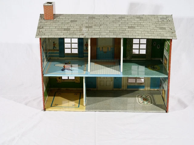 CASA DI BAMBOLA Vintage Metallo Anni 1950 Removibile Marx 48 x 41